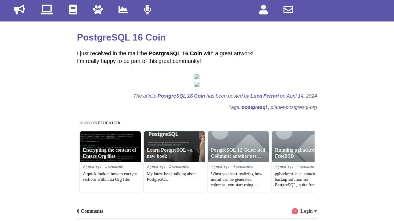 Exciting New PostgreSQL 16 Coin Revealed
