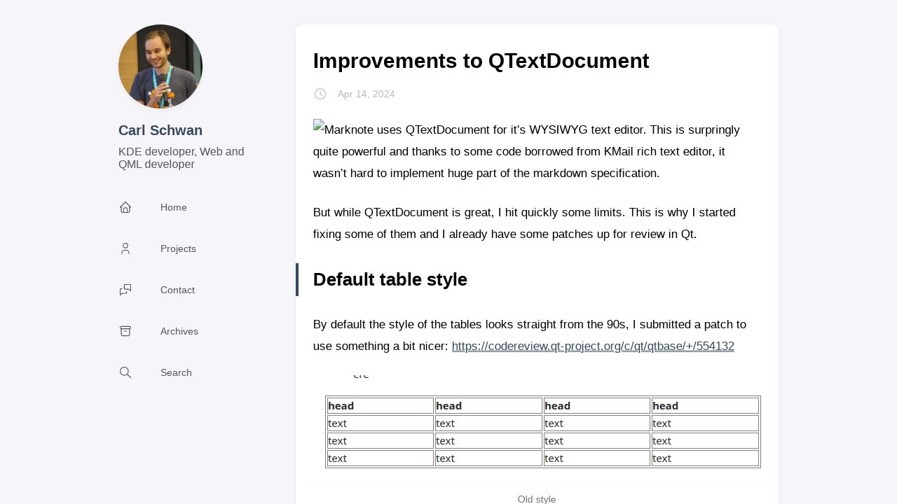 Modernizing QTextDocument: Enhancing Tables and Responsive Images