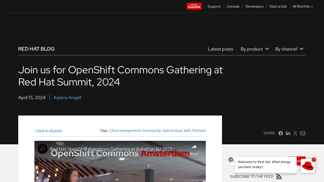 Discover the Red Hat OpenShift Commons Gathering at Red Hat Summit 2024
