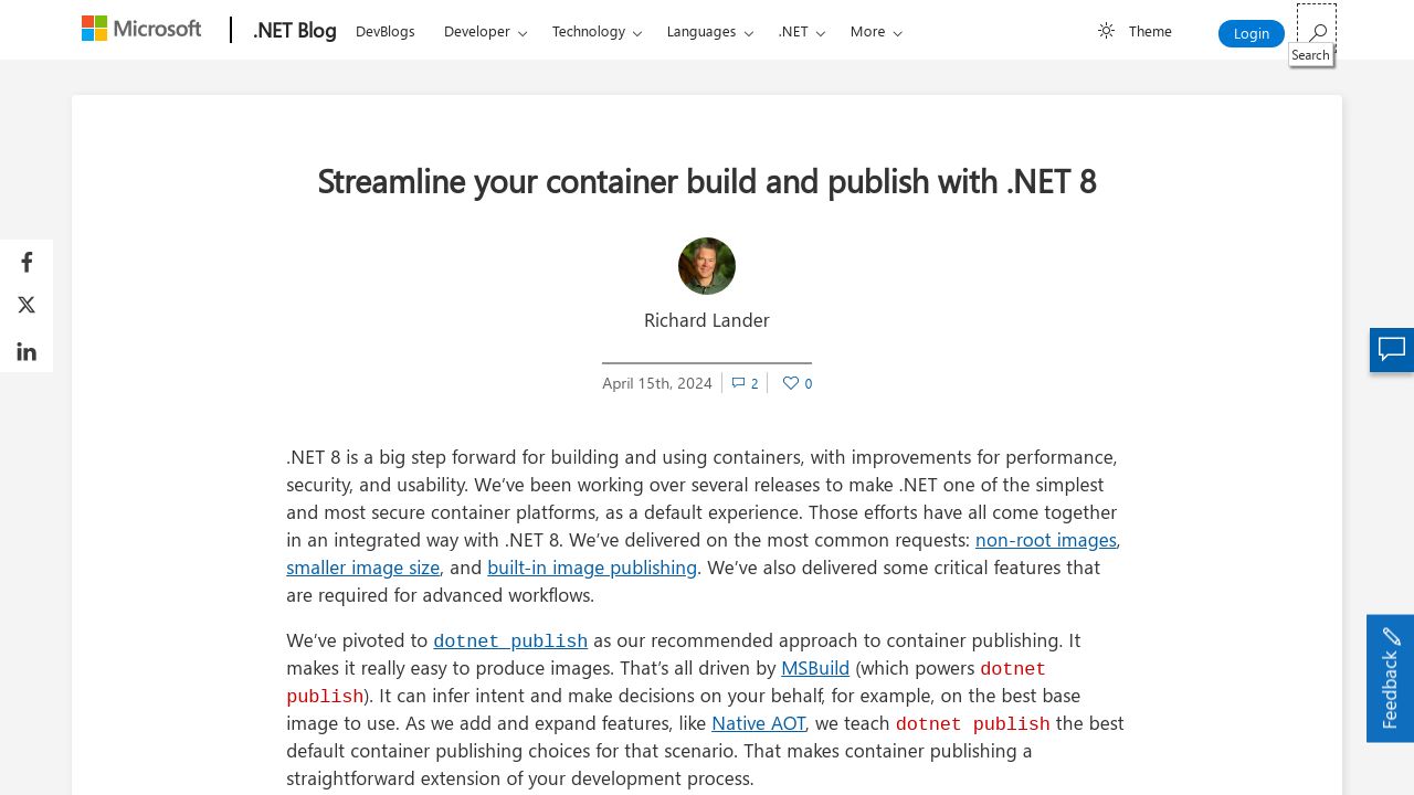 Streamlining Container Builds with .NET 8