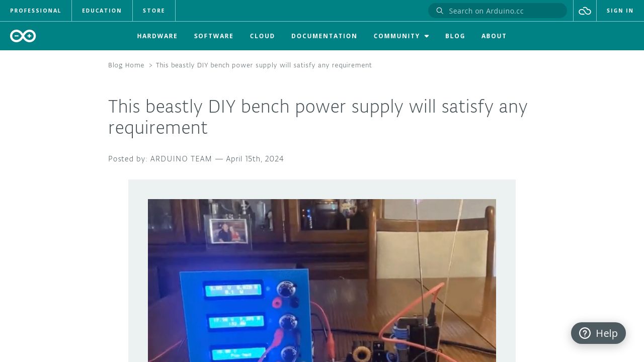 The Beast: A Beefy DIY Bench Power Supply for Any Project