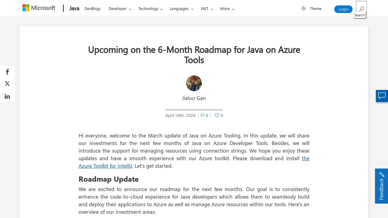 Upcoming on the 6-Month Roadmap for Java on Azure Tools