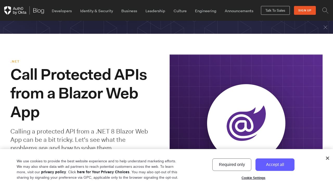 Call Protected API from a Blazor Web App