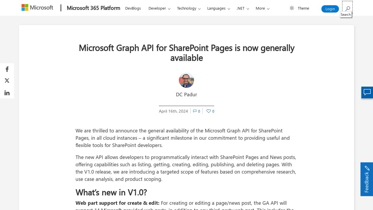 Developers Rejoice: Microsoft Graph API for SharePoint Pages is Now Generally Available