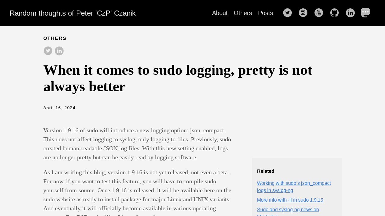 Sudo's New Compact JSON Logging Option Simplifies Log Monitoring