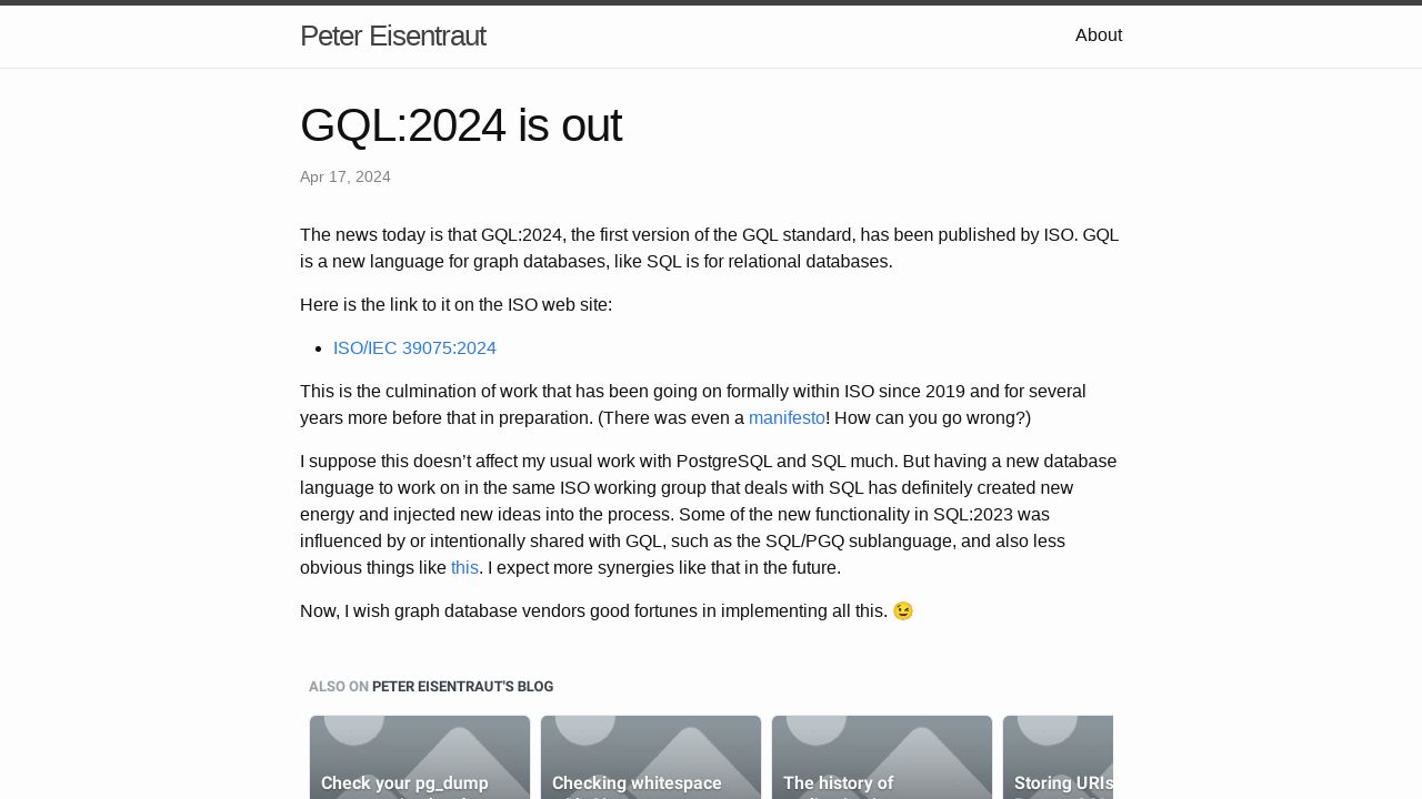 Unlocking the Power of Graph Databases: The Release of GQL:2024