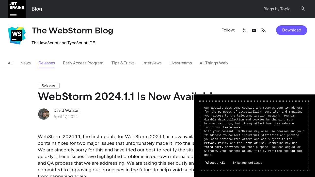 WebStorm 2024.1.1: Fixing Major Issues