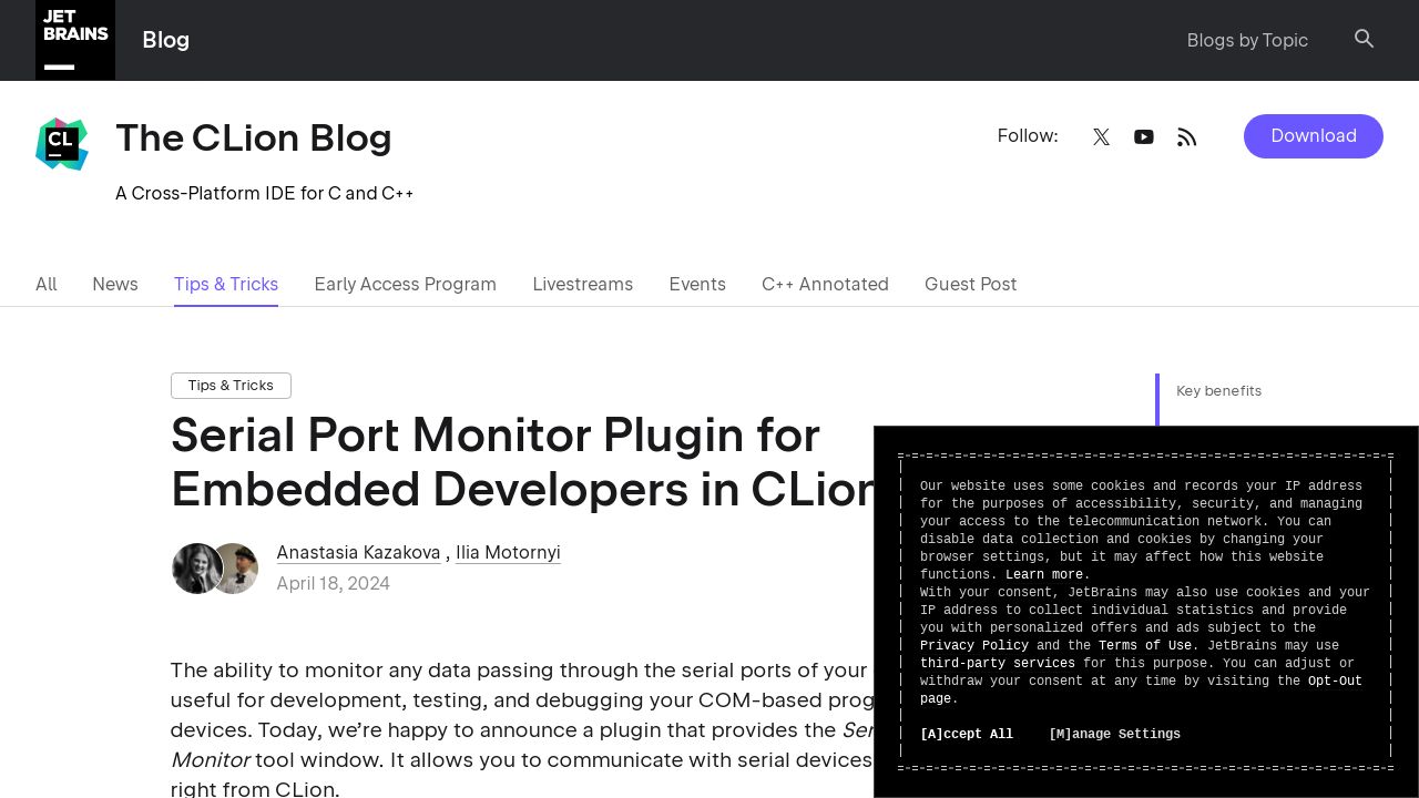 Streamline Embedded Development with CLion's Serial Port Monitor