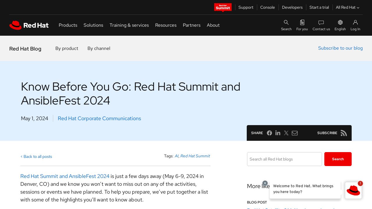Know Before You Go: Red Hat Summit and AnsibleFest 2024