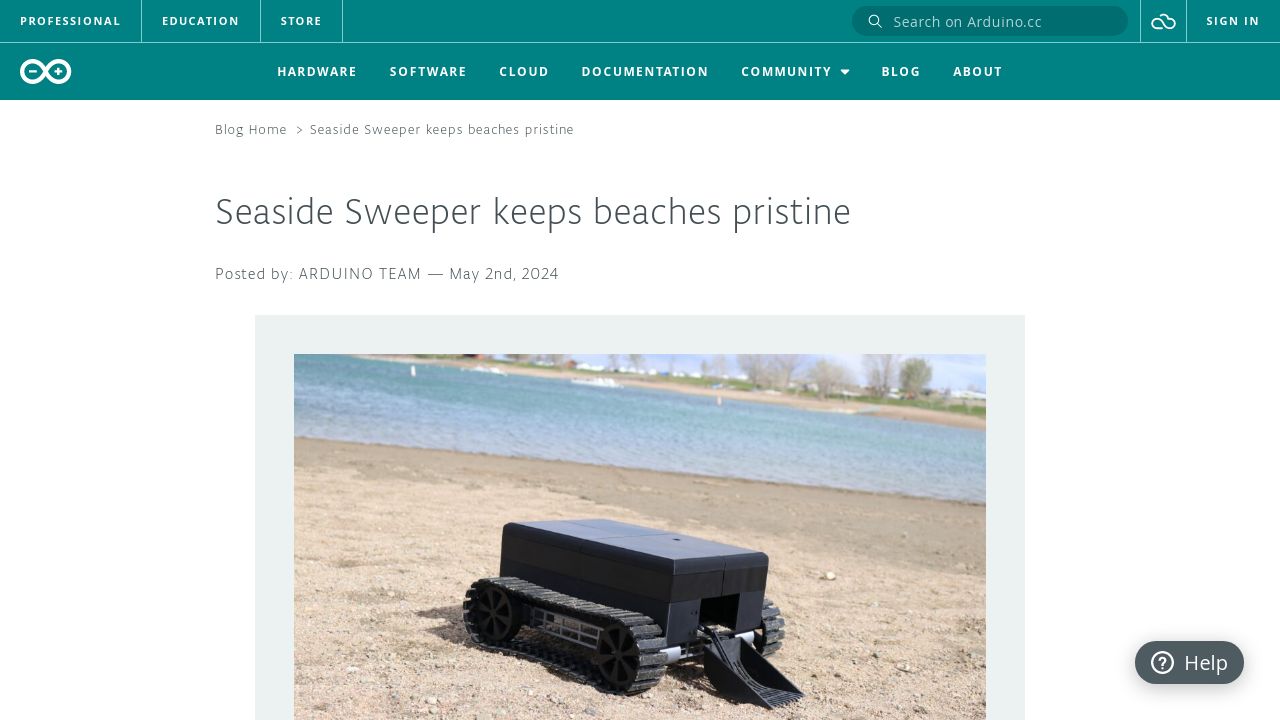 Arduino-Powered Beach Bot Sweeps Shoreline Clean