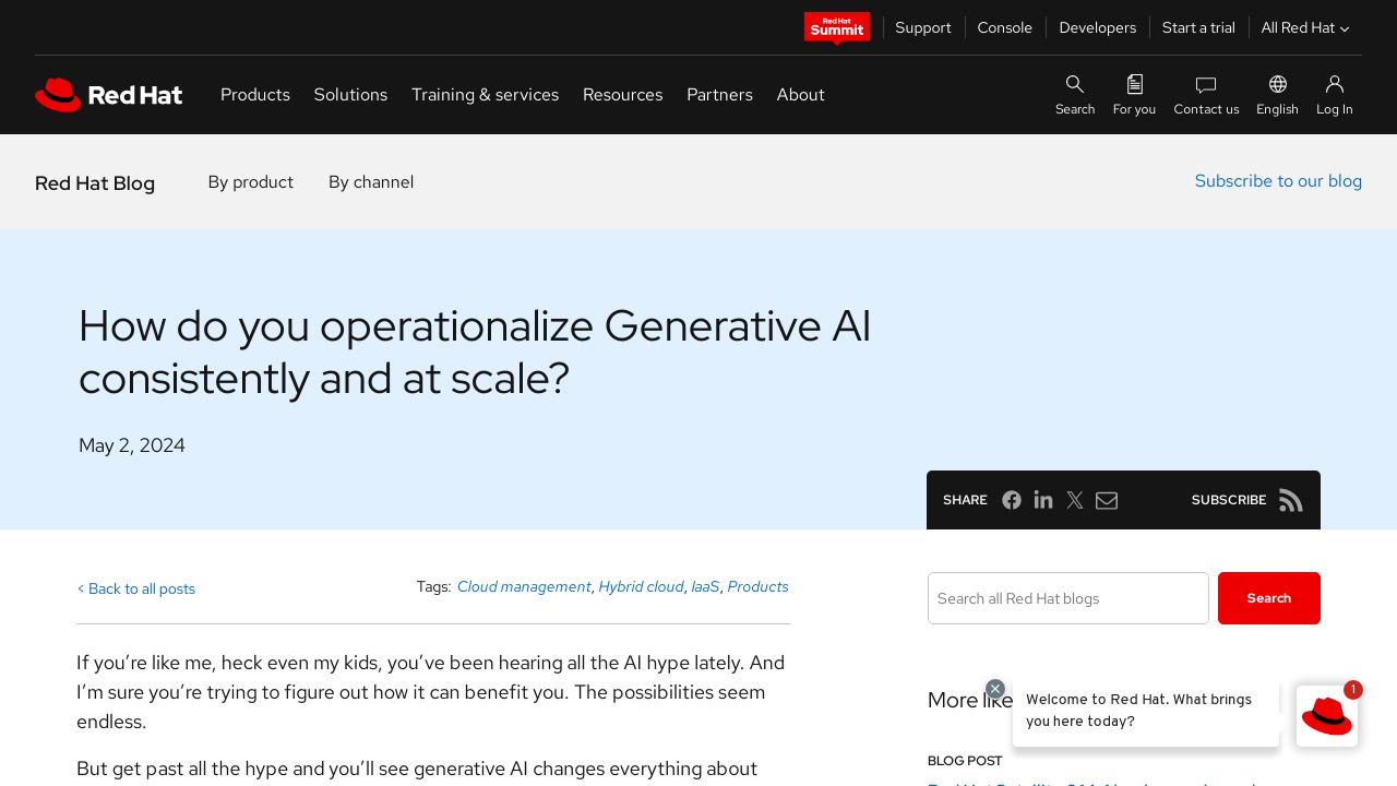 How to Operationalize Generative AI Consistently and at Scale