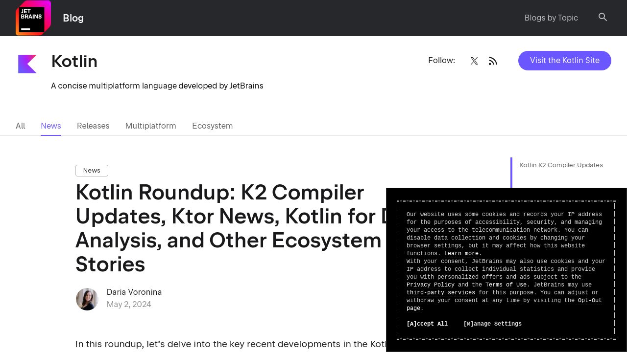 Kotlin Ecosystem Evolves: K2 Compiler Enhancements, Ktor News, and Data Analysis Highlights