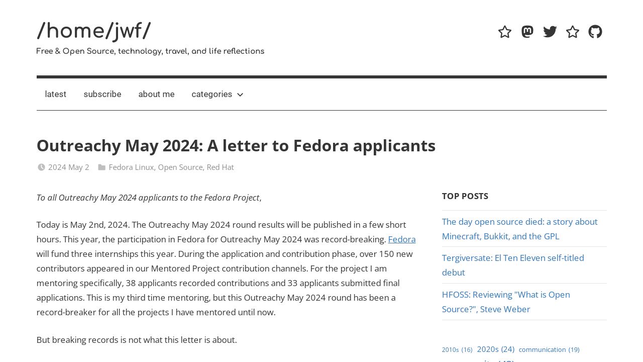 The Outreachy May 2024 Round: A Letter to Fedora Applicants