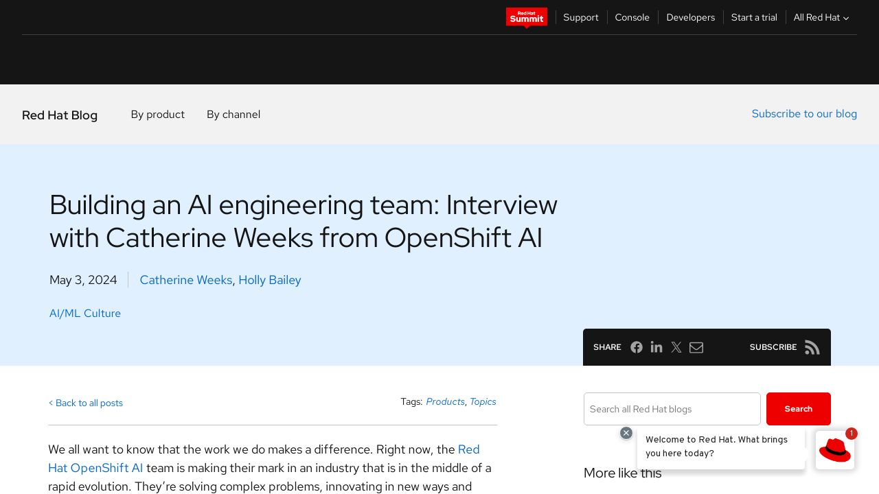 Building an AI engineering team: Interview with Catherine Weeks from OpenShift AI