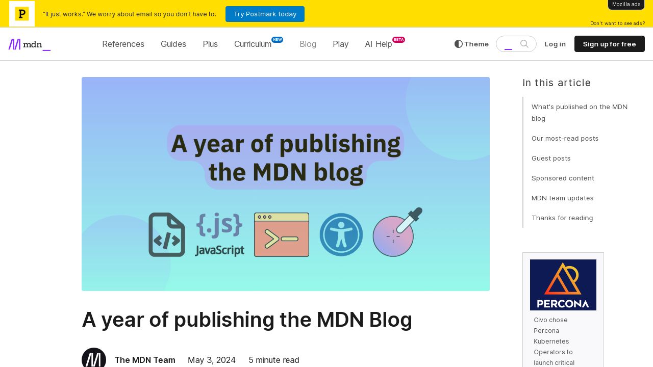Celebrating a Year of the MDN Blog: Highlights, Insights, and the Road Ahead