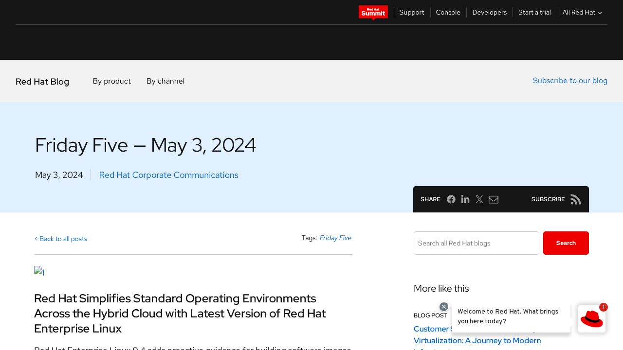 Red Hat Simplifies Standard Operating Environments Across the Hybrid Cloud with Latest Version of Red Hat Enterprise Linux