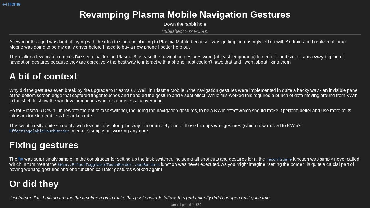 Plasma Mobile Navigates a Gesture Overhaul