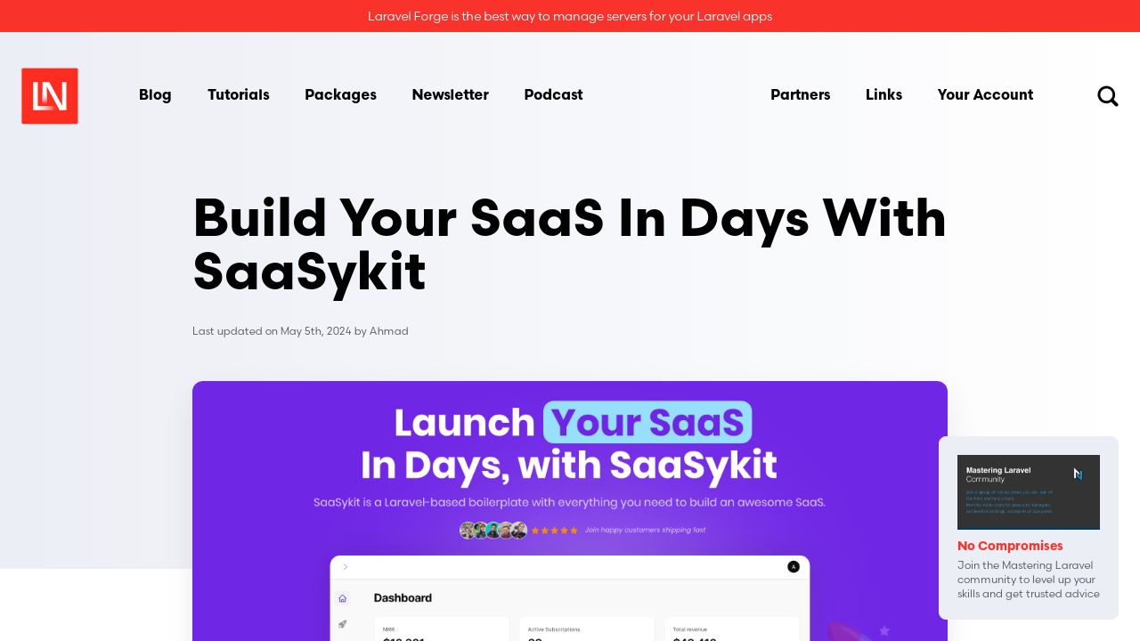 Build Your SaaS In Days With SaaSykit