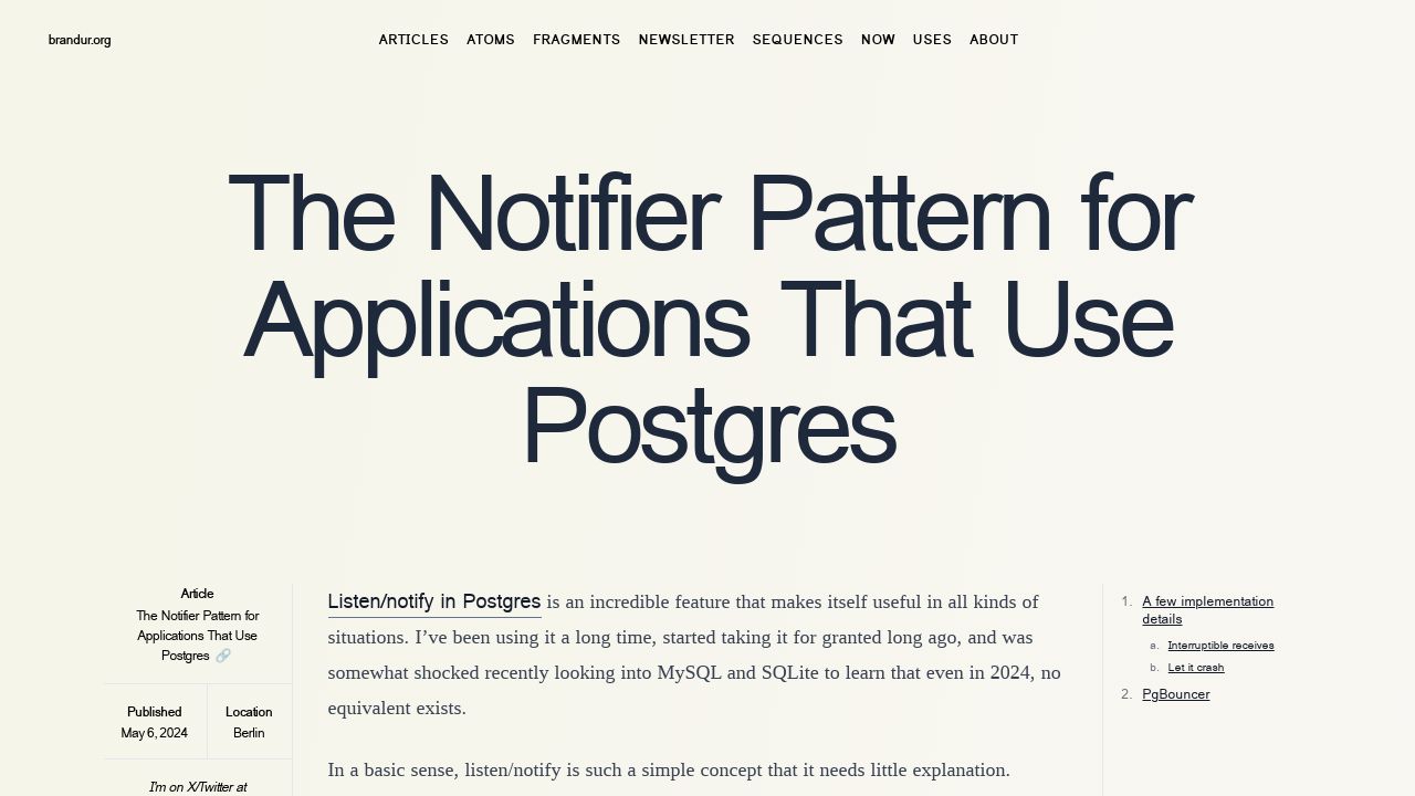 Harness the Power of Postgres' Notifier Pattern for Seamless Application Integrations